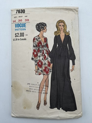 Vintage 1969 vogue 7630 - 1969, boho